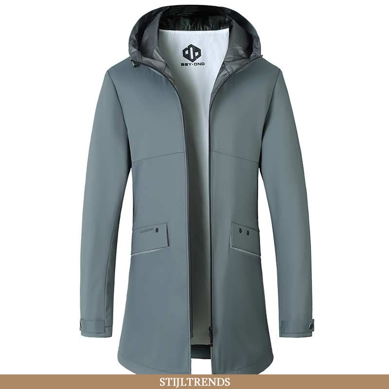 Trenchcoat Heren Jas Casual Groen