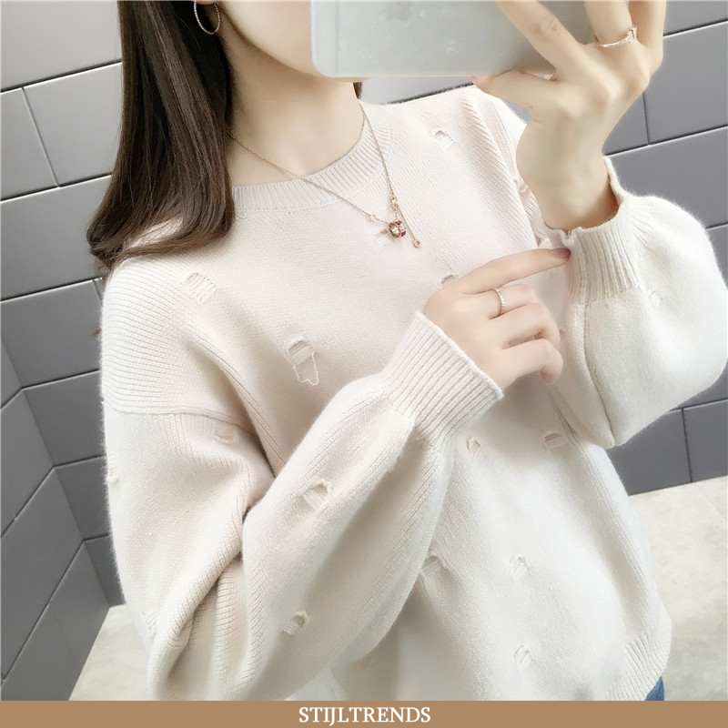 Trui Dames Elegante Genereus Beige