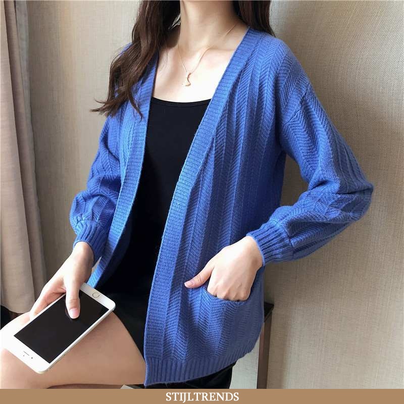 Trui Dames Gebreide Hippe Blauw