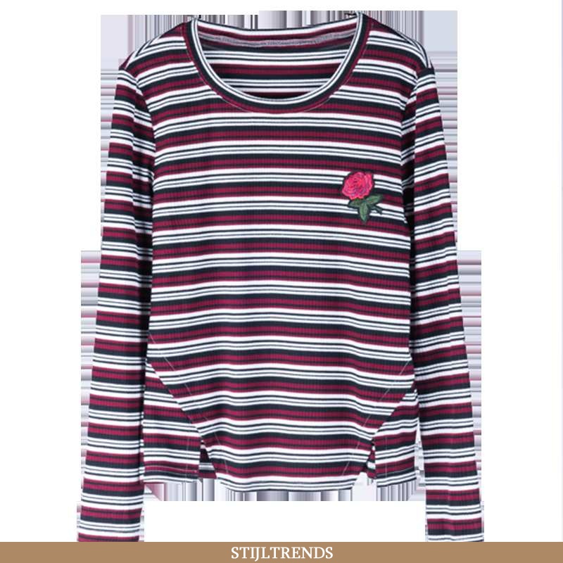 Trui Dames Gebreide Lange Mouwen Rood
