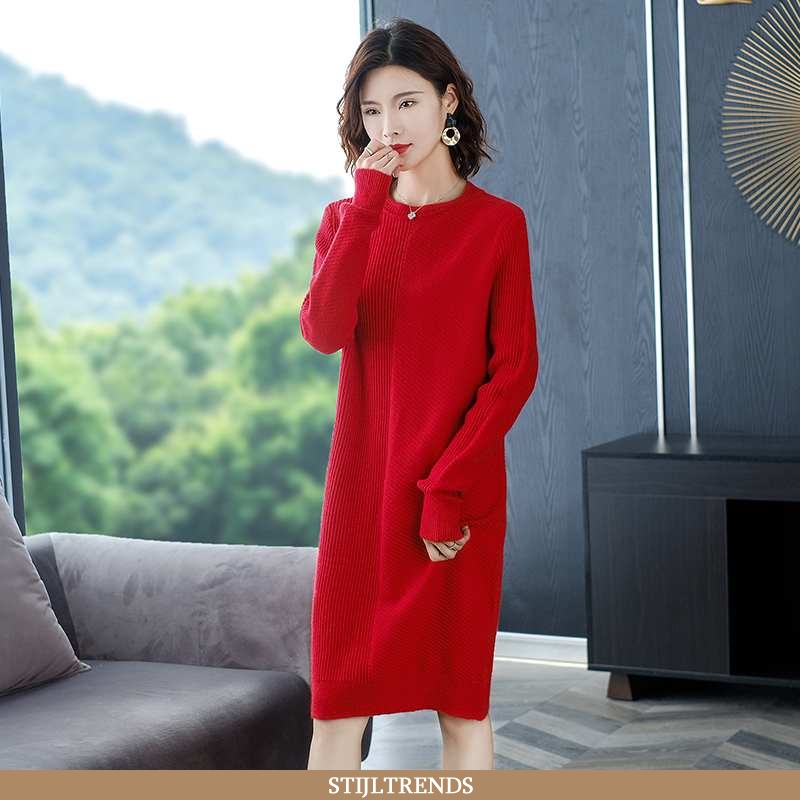 Trui Dames Gebreide Trendy Rood