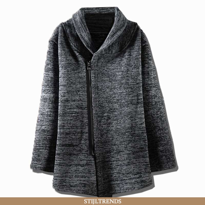 Trui Heren Cardigan Gebreide Rits Wollen