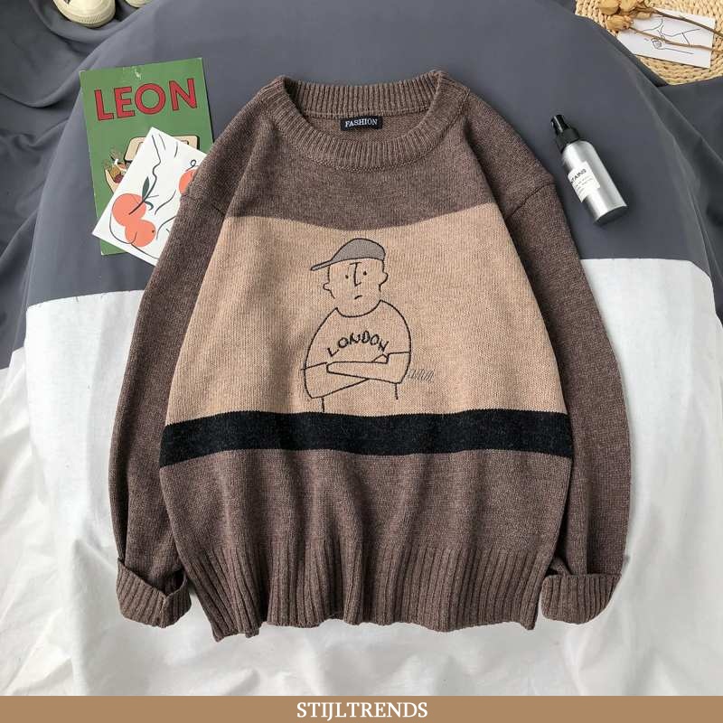 Trui Heren Gebreide Trendy Khaki