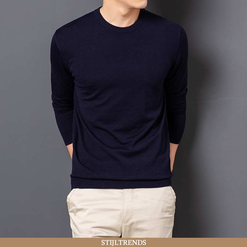 Trui Heren Wollen Klassiek Pullover