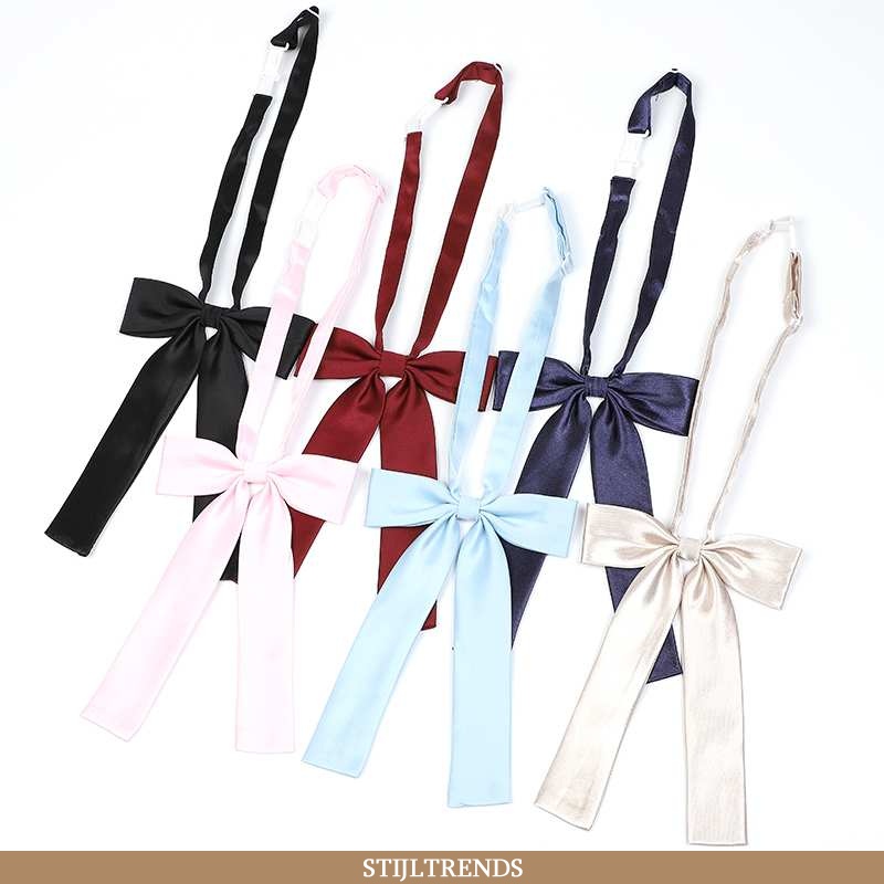 Vlinderdas Dames Hippe Schooluniform Blauwe