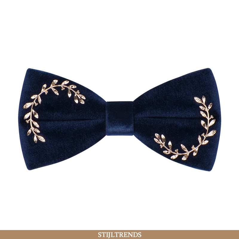Vlinderdas Heren Suede Bruiloft Blauwe