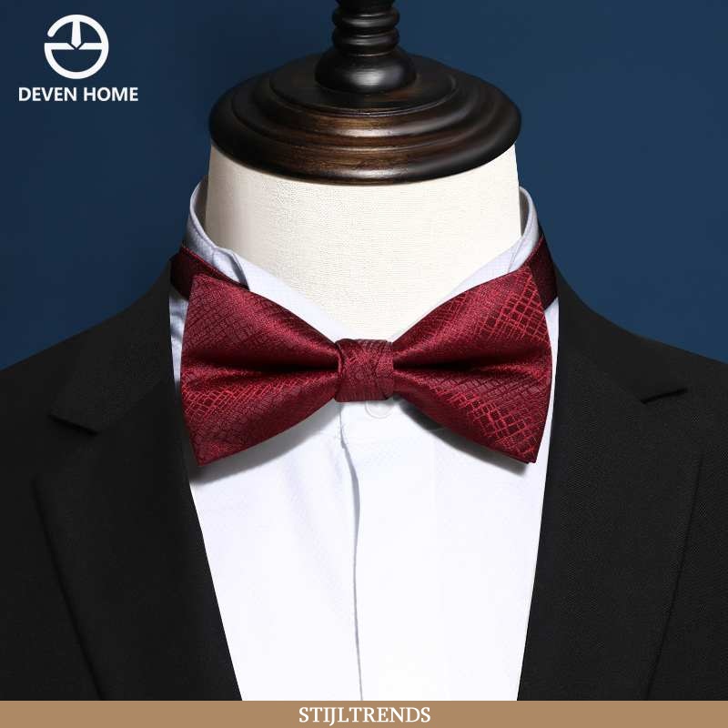Vlinderdas Heren Trendy Zwart Rood