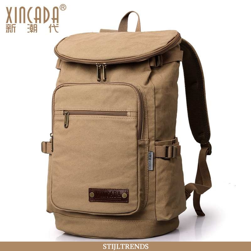 Wandelrugzak Heren Schooltas Canvas Outdoor Grote Capaciteit