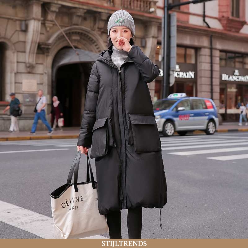 Winterjas Dames Casual Nieuw Zwarte