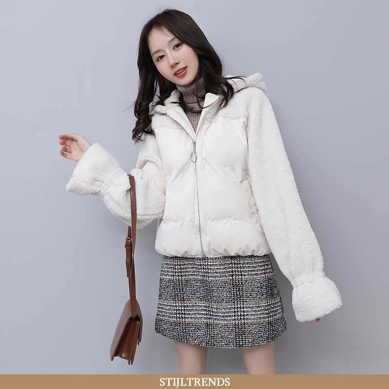 Winterjas Dames Jas Baggy Wit