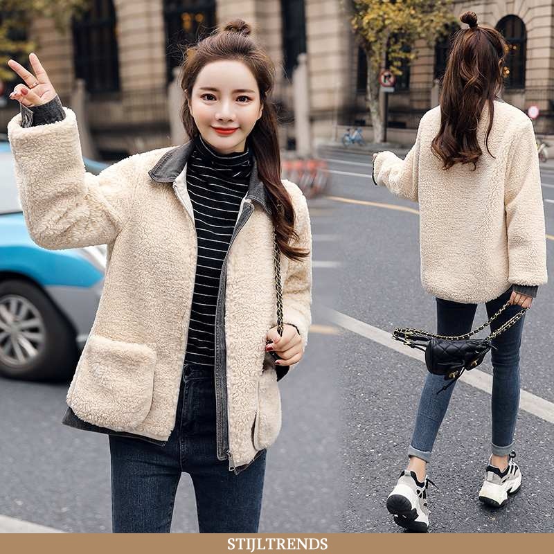 Winterjas Dames Jas Leren Trendy Zak