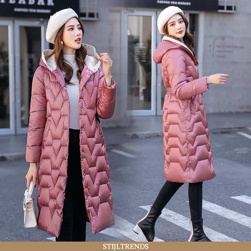 Winterjas Dames Katoenen Jas Comfort Roze