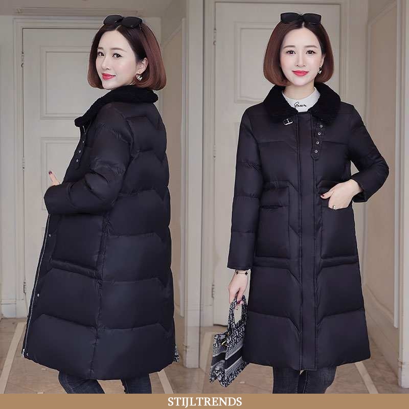 Winterjas Dames Katoenen Jas Lange Mouwen Elegante
