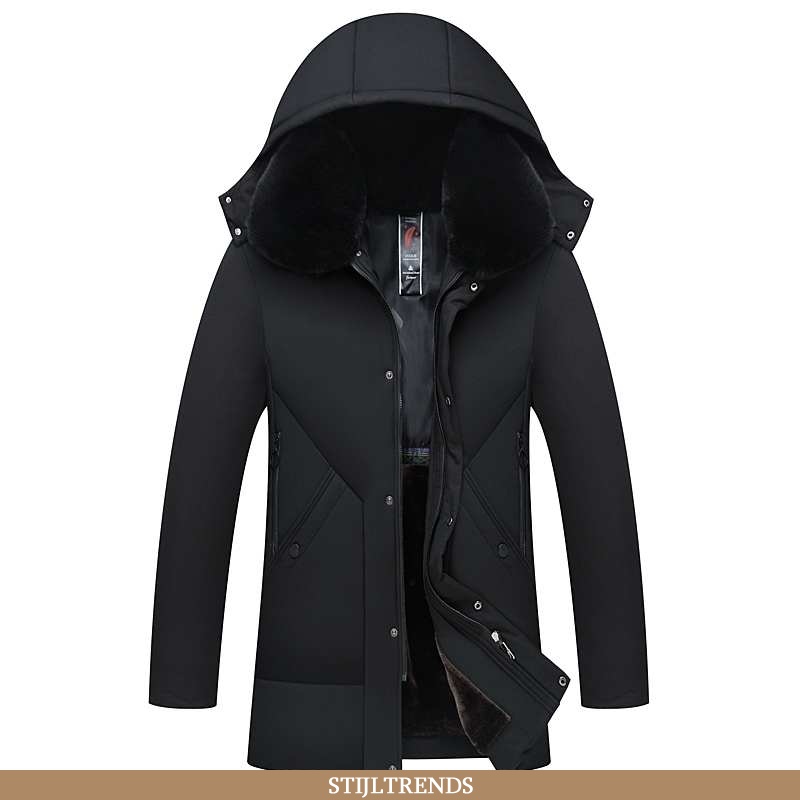 Winterjas Heren Jas Suede Winter Zwart