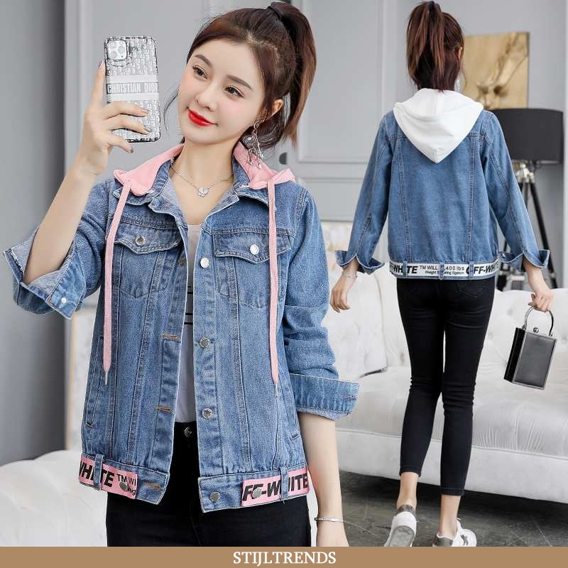 Wollen Jas Dames Jas Denim Lente Roze