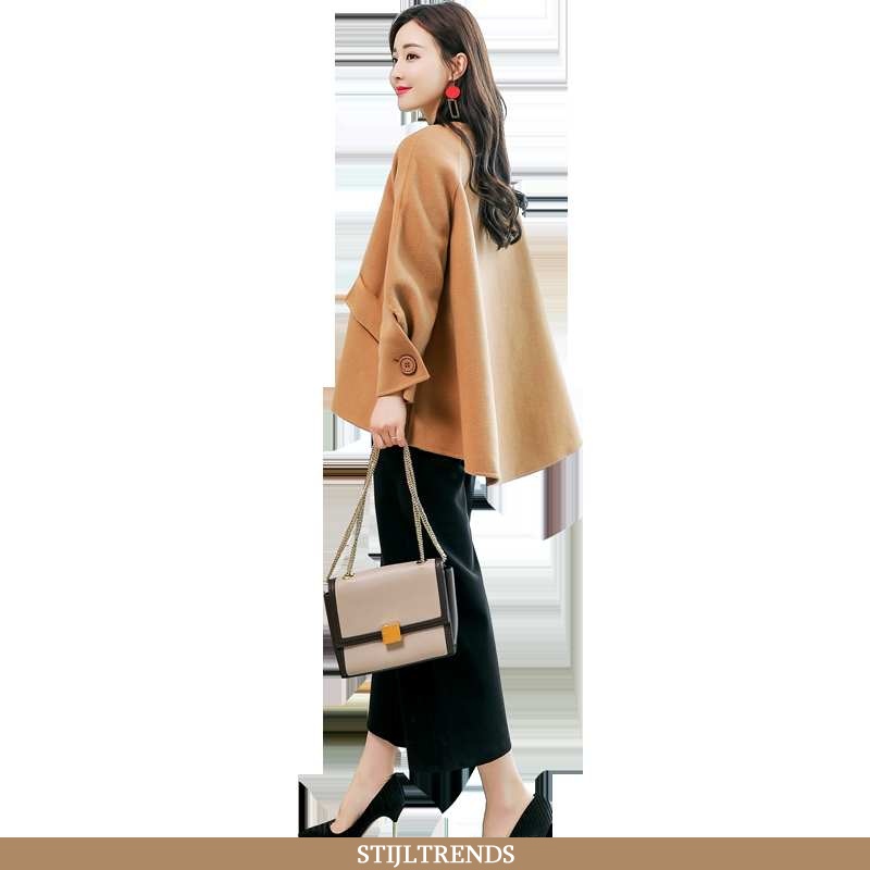 Wollen Jas Dames Jas Winter Khaki