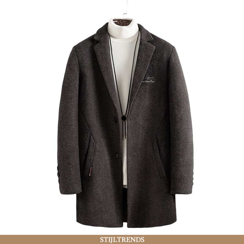 Wollen Jas Heren Trenchcoat Lange Mannen