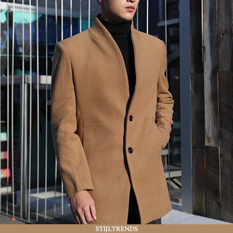 Wollen Jas Heren Trenchcoat Wollen Herfst Wollen Doek