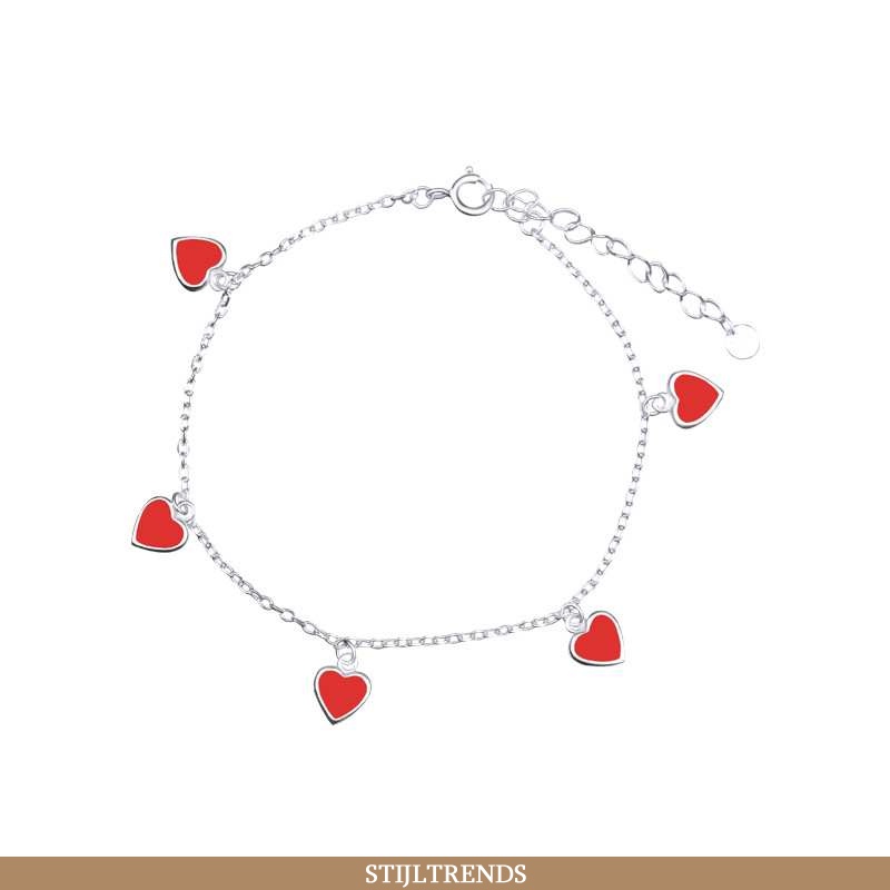 Zilveren Sieraden Dames Meisje Rood