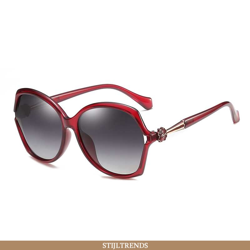 Zonnebril Dames Skinny Rond Gezicht Rood